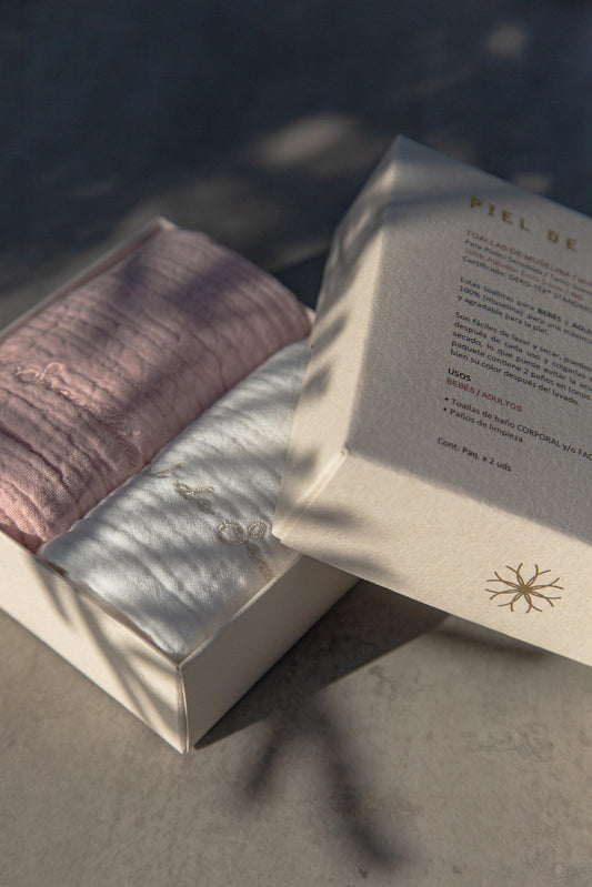 Toallas Faciales de Algodón Orgánico - Pack Sostenible x2